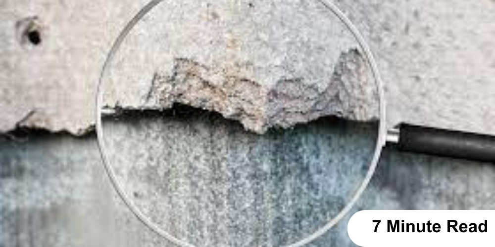 a magnifying glass on Asbestos fiber